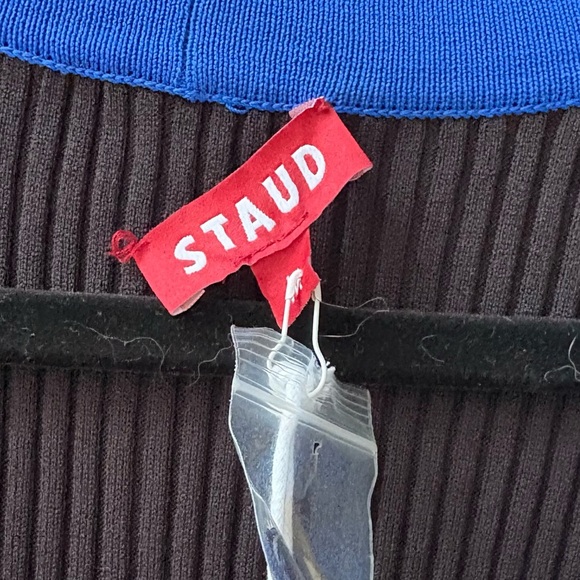 STAUD Long Sleeve Dress in Black and Blue - Picture 6 of 7